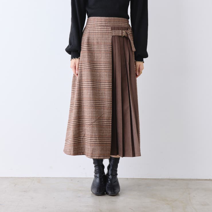 チェック×ピーチプリーツ切替スカート | RMAF　NICE CLAUP / OLIVE des OLIVE | 詳細画像19 