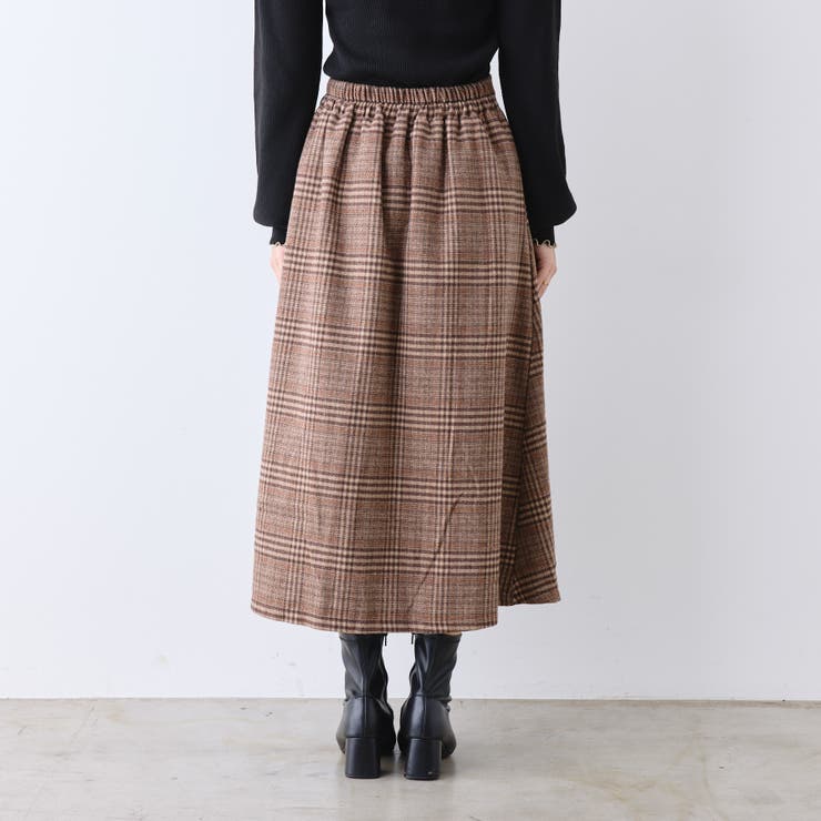 チェック×ピーチプリーツ切替スカート | RMAF　NICE CLAUP / OLIVE des OLIVE | 詳細画像21 