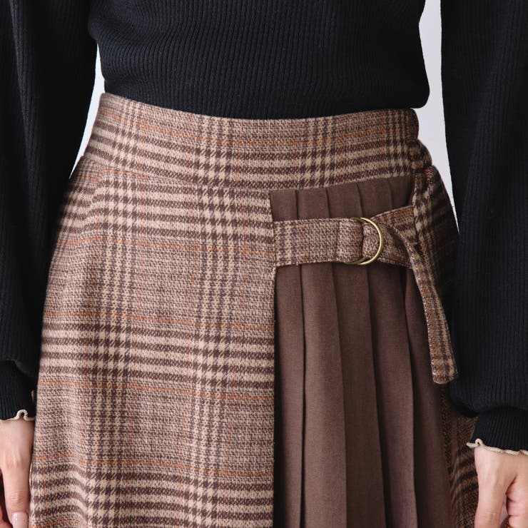 チェック×ピーチプリーツ切替スカート | RMAF　NICE CLAUP / OLIVE des OLIVE | 詳細画像22 