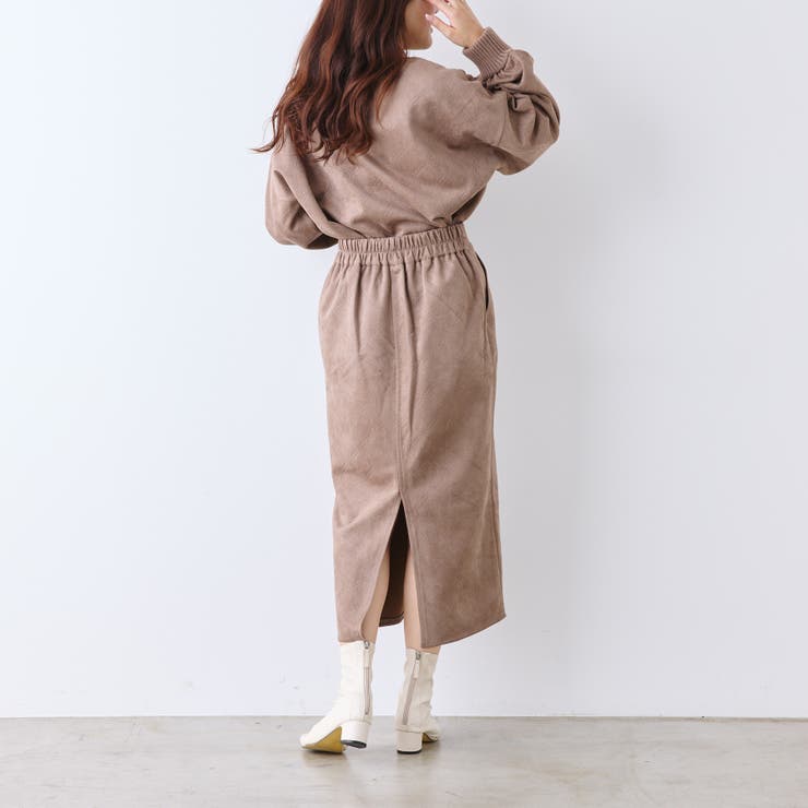 スエポンエンボス前ZIPナロースカート[品番：OLOW0011404]｜RMAF