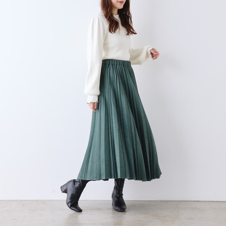 スエポンプリーツスカート[品番：OLOW0011406]｜RMAF NICE CLAUP