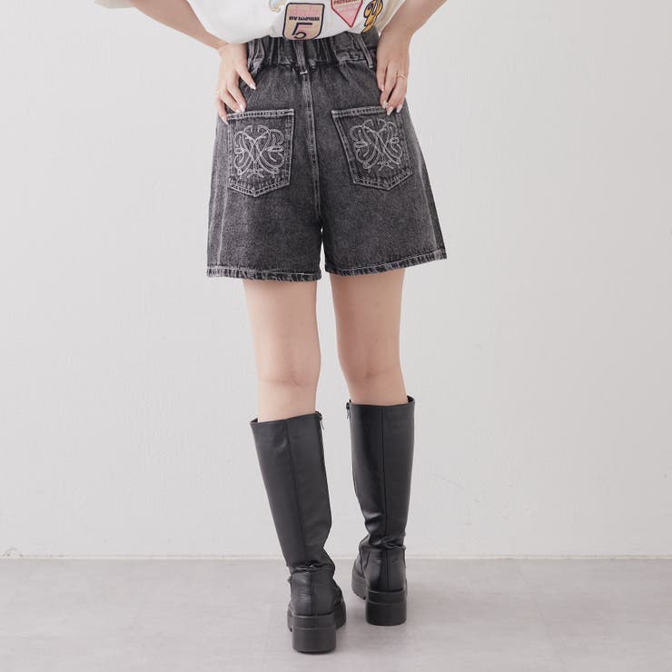デニムPK刺繍ショートパンツ[品番：OLOW0010899]｜RMAF NICE CLAUP