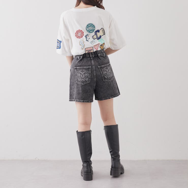 デニムPK刺繍ショートパンツ[品番：OLOW0010899]｜RMAF NICE