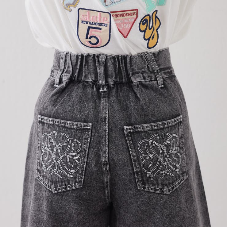 デニムPK刺繍ショートパンツ[品番：OLOW0010899]｜RMAF NICE