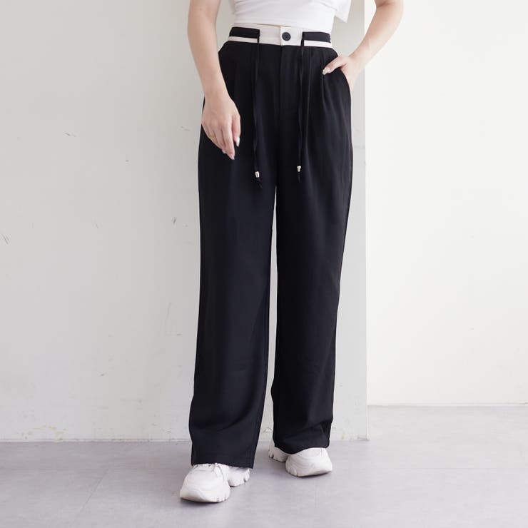 ウエスト配色切替タックパンツ | RMAF　NICE CLAUP / OLIVE des OLIVE | 詳細画像2 