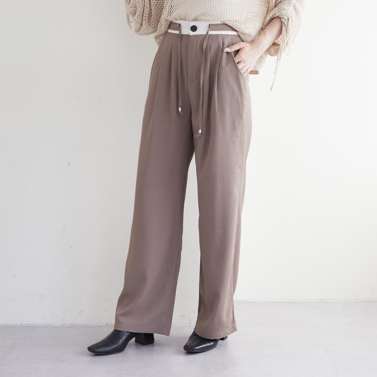 ウエスト配色切替タックパンツ | RMAF　NICE CLAUP / OLIVE des OLIVE | 詳細画像1 