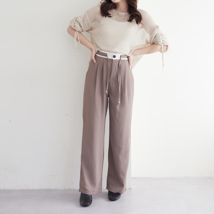 ウエスト配色切替タックパンツ | RMAF　NICE CLAUP / OLIVE des OLIVE | 詳細画像13 