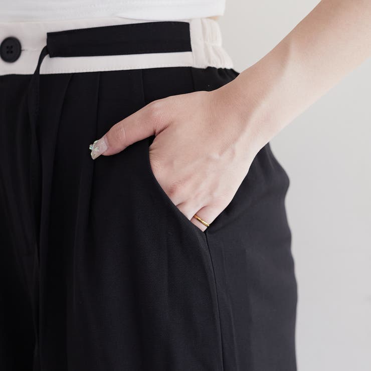 ウエスト配色切替タックパンツ | RMAF　NICE CLAUP / OLIVE des OLIVE | 詳細画像21 