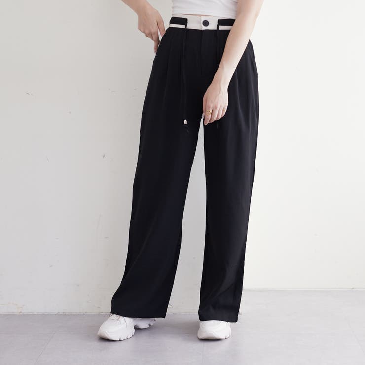 ウエスト配色切替タックパンツ | RMAF　NICE CLAUP / OLIVE des OLIVE | 詳細画像3 