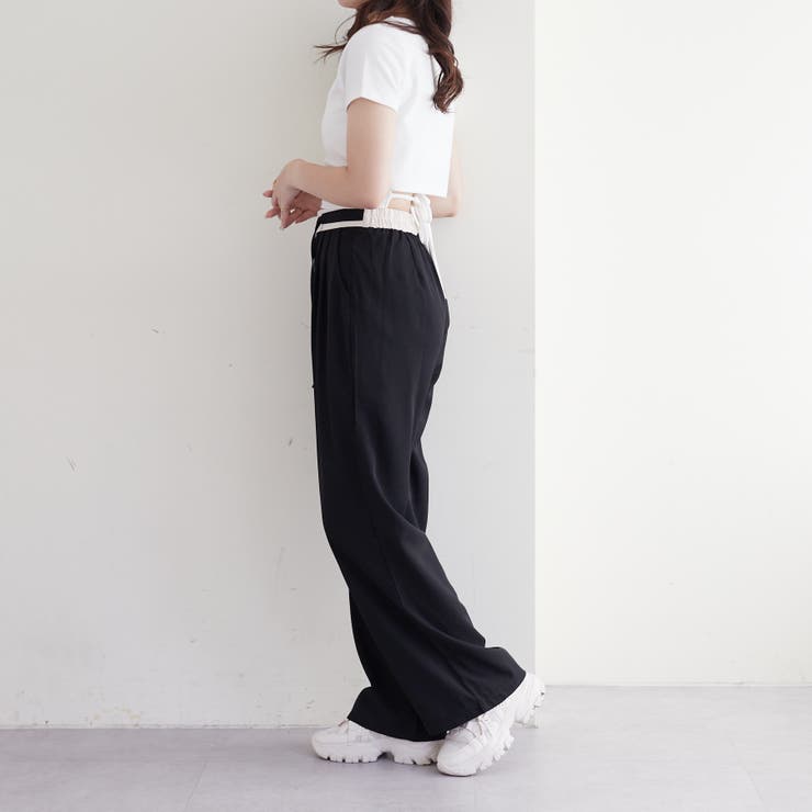 ウエスト配色切替タックパンツ | RMAF　NICE CLAUP / OLIVE des OLIVE | 詳細画像8 