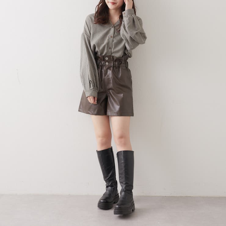 アソートチェックタケノコタックブラウス[品番：OLOW0011088]｜OLIVE