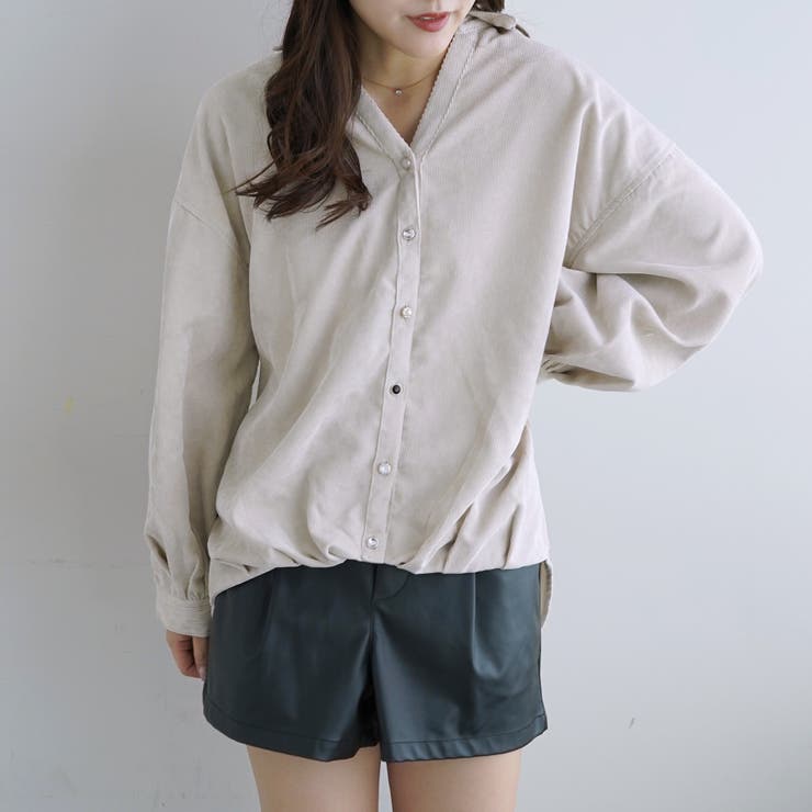 シャツコールタケノコタックブラウス[品番：OLOW0011508]｜OLIVE des