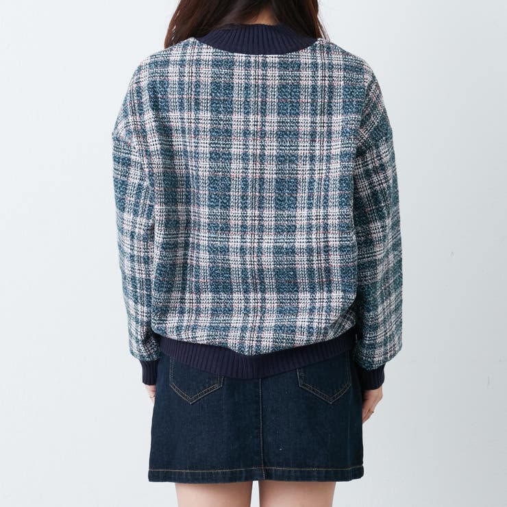 ツイードチェックリブ使いプルオーバー[品番：OLOW0011209]｜RMAF NICE