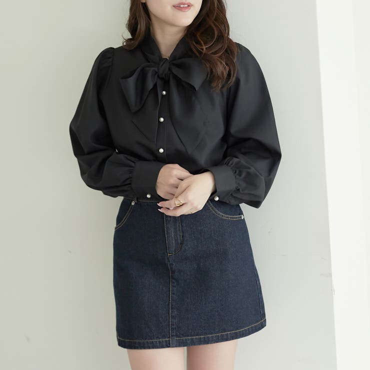 パール釦ボウタイブラウス[品番：OLOW0011192]｜RMAF NICE CLAUP