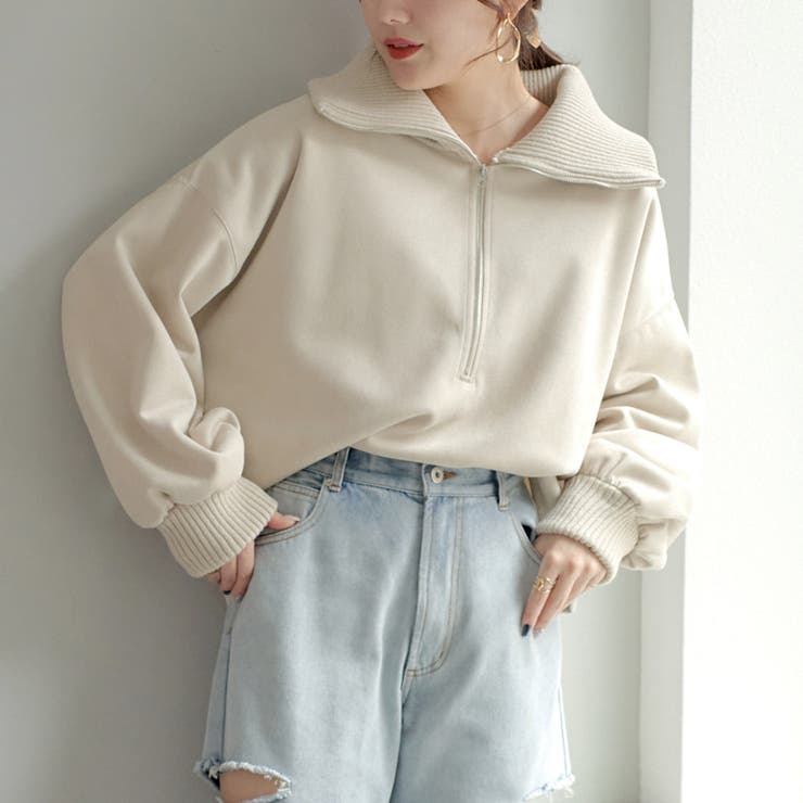 スエポンリブ使いハーフZIPプルオーバー[品番：OLOW0012089]｜RMAF