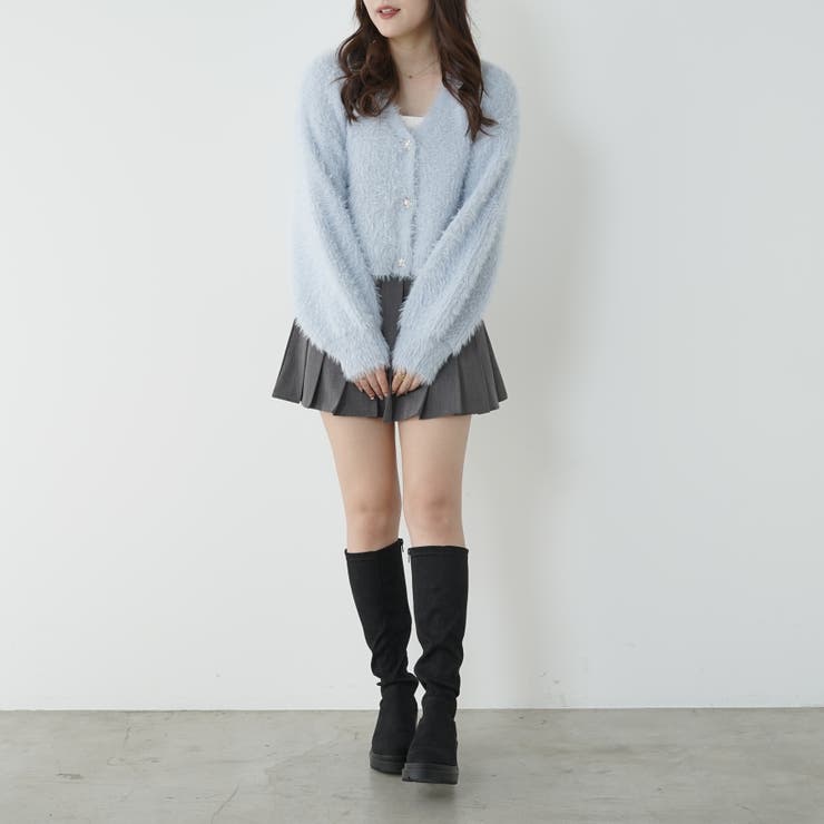 ラメフェザーVカーディガン[品番：OLOW0011510]｜RMAF NICE CLAUP