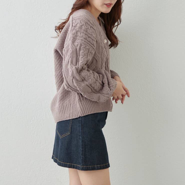 モール多種釦Vカーディガン[品番：OLOW0011454]｜RMAF NICE CLAUP