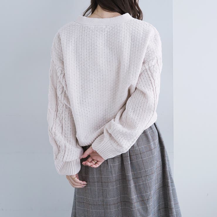 モール多種釦Vカーディガン[品番：OLOW0011454]｜RMAF NICE CLAUP