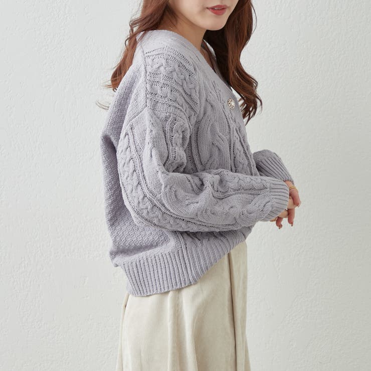 モール多種釦Vカーディガン[品番：OLOW0011454]｜RMAF NICE CLAUP