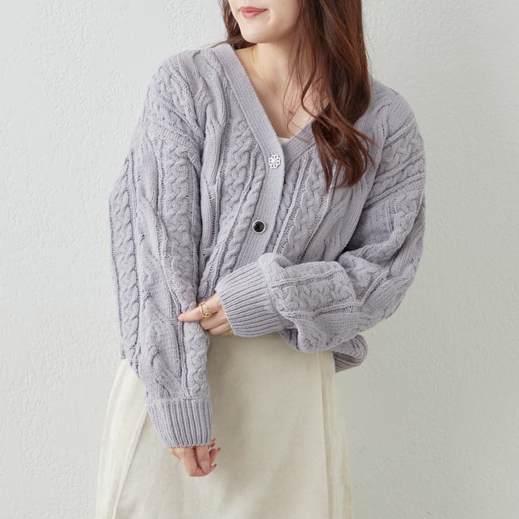 モール多種釦Vカーディガン[品番：OLOW0011454]｜RMAF NICE CLAUP