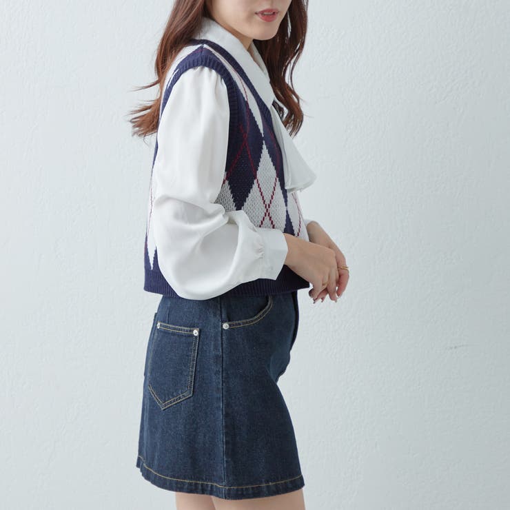 ⭐︎専用⭐︎PEARLYアーガイルスカートとスヌーピベスト アーガイルベスト[品番：OLOW0011197]｜RMAF NICE CLAUP / OLIVE