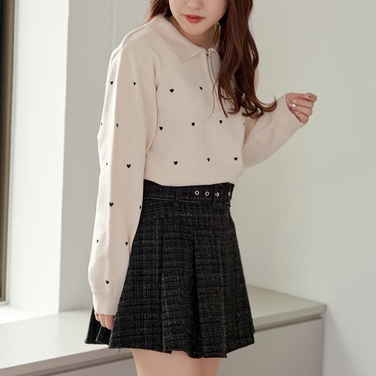 ハート刺繍ハーフZIPプルオーバー[品番：OLOW0011956]｜RMAF NICE 