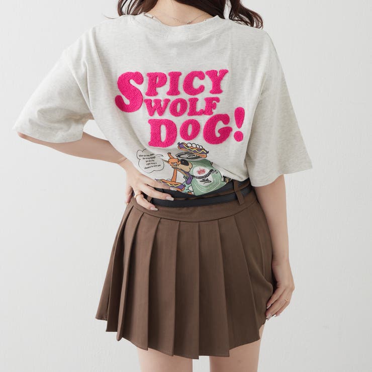 ウルフ＆ホットドッグサガラ刺繍Tシャツ[品番：OLOW0010906]｜OLIVE des OLIVE  OUTLET（オリーブデオリーブアウトレット）のレディースファッション通販｜SHOPLIST（ショップリスト）