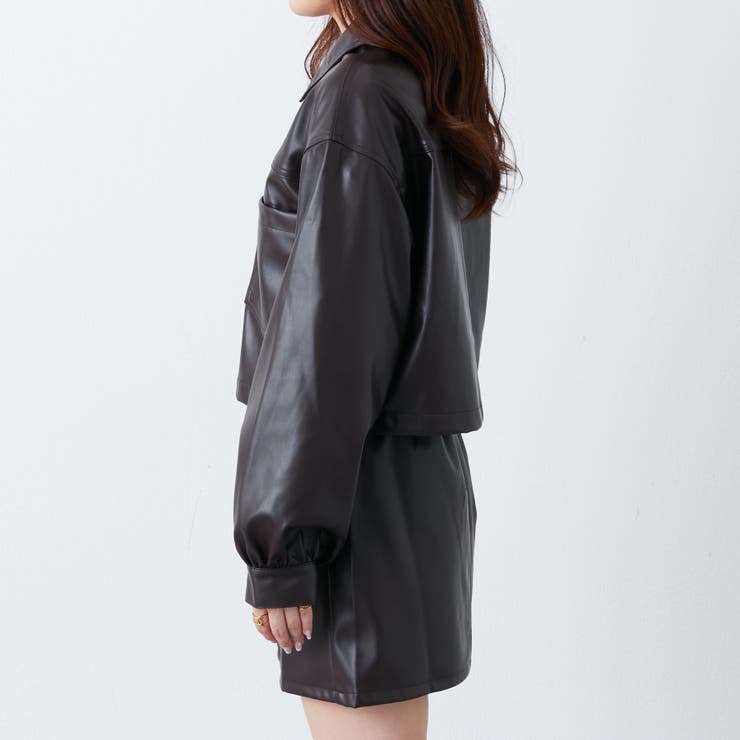 フェークレザーショートブルゾン[品番：OLOW0011223]｜RMAF NICE CLAUP