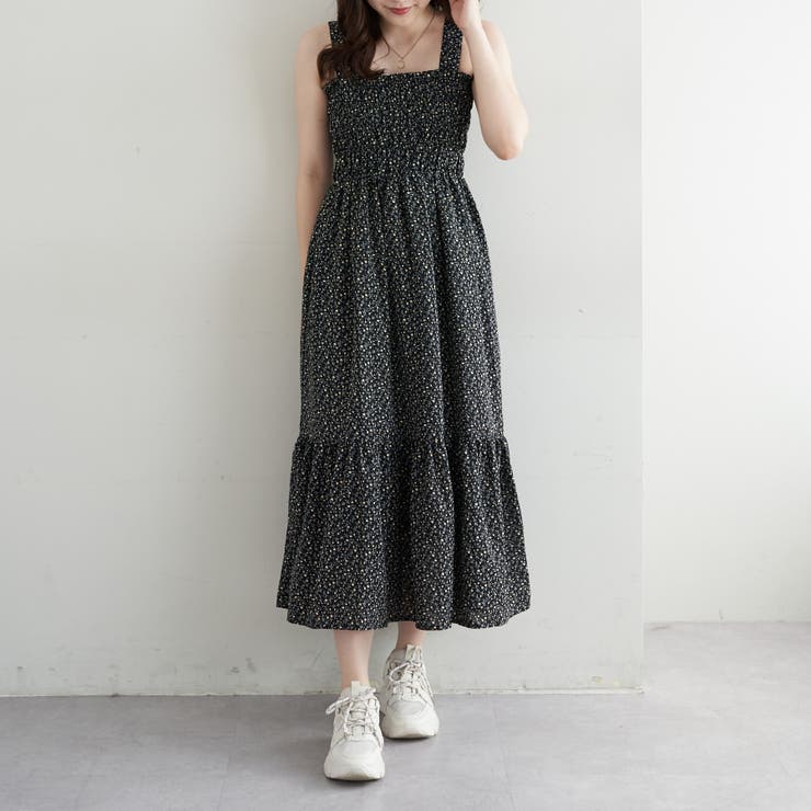 小花柄シャーリングキャミワンピース[品番：OLOW0010928]｜OLIVE des OLIVE  OUTLET（オリーブデオリーブアウトレット）のレディースファッション通販｜SHOPLIST（ショップリスト）