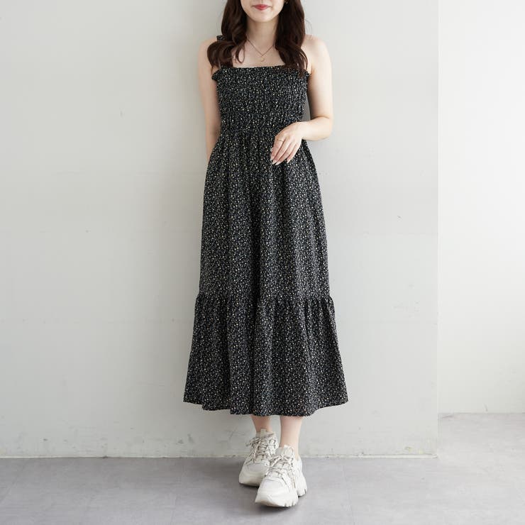 小花柄シャーリングキャミワンピース[品番：OLOW0010928]｜OLIVE des OLIVE  OUTLET（オリーブデオリーブアウトレット）のレディースファッション通販｜SHOPLIST（ショップリスト）