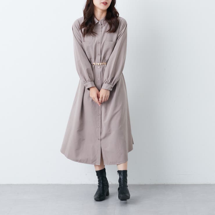 TNピーチBACKプリーツシャツワンピース[品番：OLOW0011224]｜OLIVE des