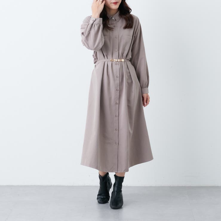 TNピーチBACKプリーツシャツワンピース[品番：OLOW0011224]｜OLIVE des