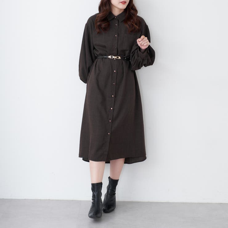 チェック袖ボリュームワンピース[品番：OLOW0011266]｜OLIVE des OLIVE