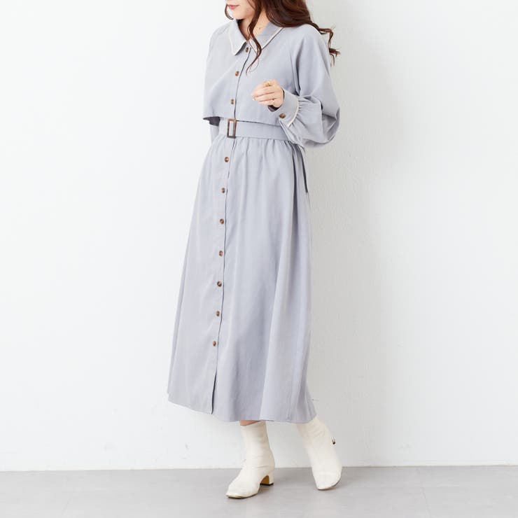 微起毛カルゼトレンチワンピース | RMAF　NICE CLAUP / OLIVE des OLIVE | 詳細画像2 