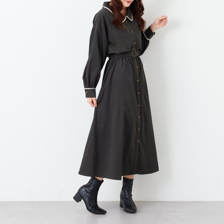 微起毛カルゼトレンチワンピース | RMAF　NICE CLAUP / OLIVE des OLIVE | 詳細画像11 