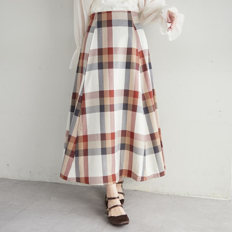 BIGチェックスカート[品番：OLOW0012252]｜RMAF NICE CLAUP / OLIVE