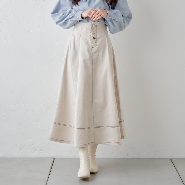 色々釦フレアスカート[品番：OLOW0012362]｜RMAF NICE CLAUP