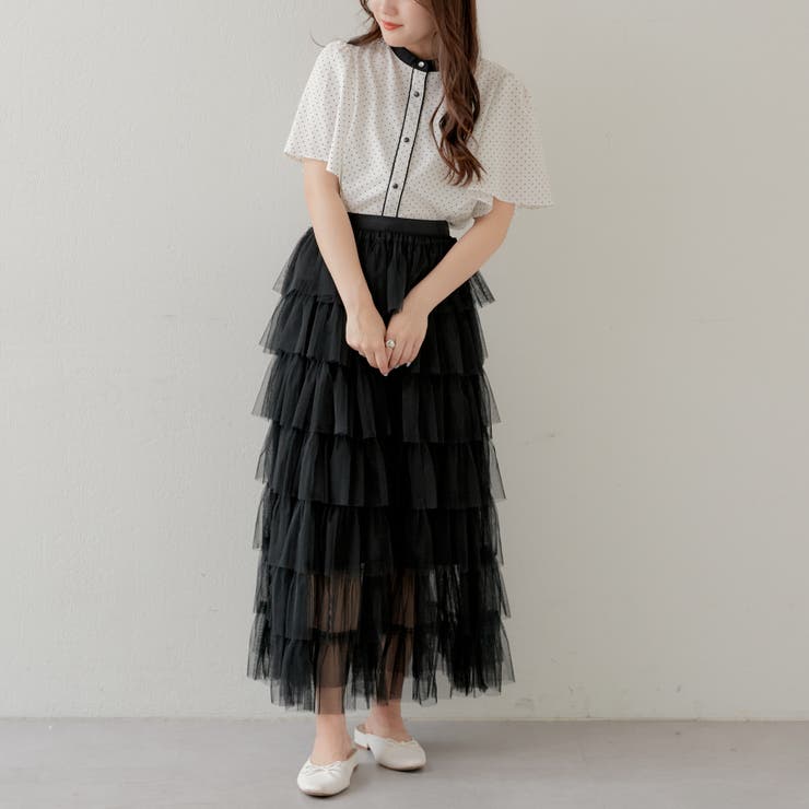 コムデギャルソン レース フリルデザイン ロングスカート