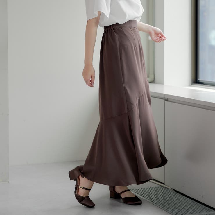 ◇リランドチュール◇マーメイドスカート ブラウン （切替マーメイド  