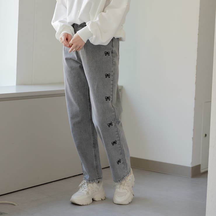 ハート・リボン刺繍デニム[品番：OLOW0012238]｜RMAF NICE CLAUP
