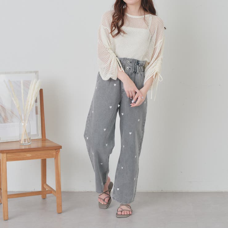 デニムハート刺繍パンツ[品番：OLOW0012806]｜RMAF NICE CLAUP / OLIVE