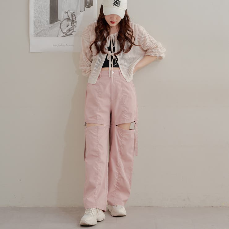 【限定】 JUSGLITTY サイドスリットパンツ ピンク 36号 裏地付き 限定】 JUSGLITTY サイドスリットパンツ ピンク 36号 裏地付き