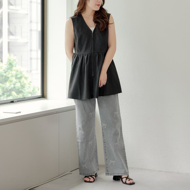 美品✨エムズグレイシー デニムジャケット ファー付き パールボタン リボン 38 23853944_53876475_1000.jpg