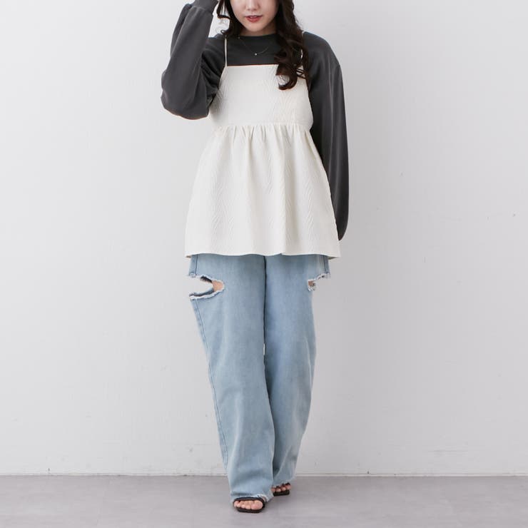 ふくれジャガード2WAYキャミ[品番：OLOW0012460]｜OLIVE des OLIVE