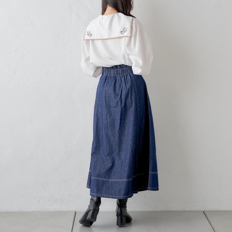 衿刺繍ブラウス[品番：OLOW0012351]｜RMAF NICE CLAUP / OLIVE des