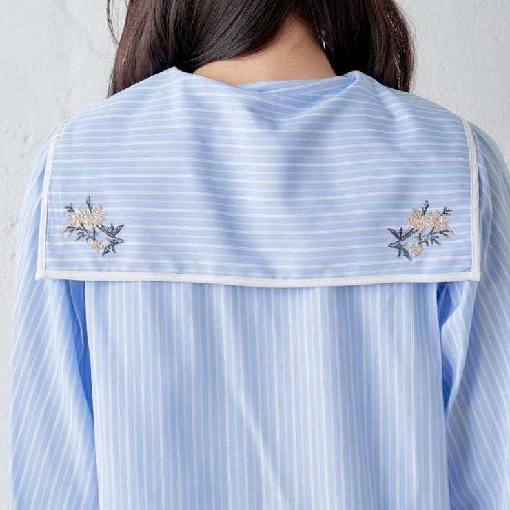 衿刺繍ブラウス[品番：OLOW0012351]｜RMAF NICE CLAUP / OLIVE des