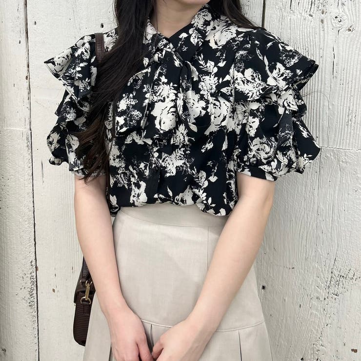 リバイバル】花柄ボウタイブラウス[品番：OLOW0012577]｜RMAF NICE