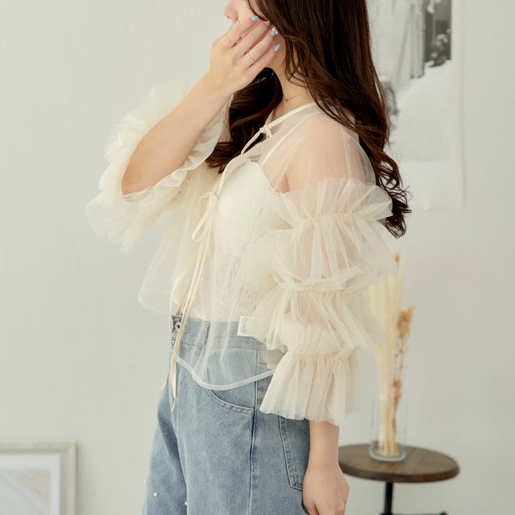 2wayチュールブラウス[品番：OLOW0012660]｜RMAF NICE CLAUP