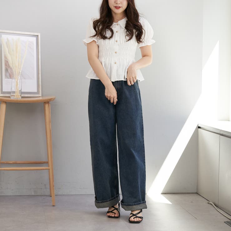 シャーリング衿付ブラウス[品番：OLOW0012811]｜RMAF NICE CLAUP