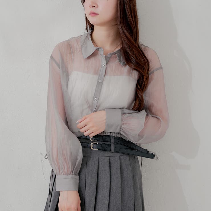後ろリボンシアーシャツ[品番：OLOW0013409]｜RMAF NICE CLAUP